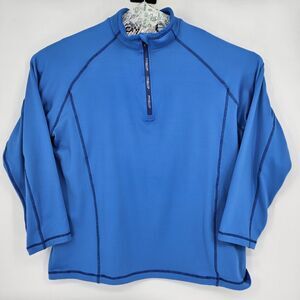 Proquip Sweater Mens XXL Pullover Quarter Zip Golfer Long Sleeve Shirt Blue